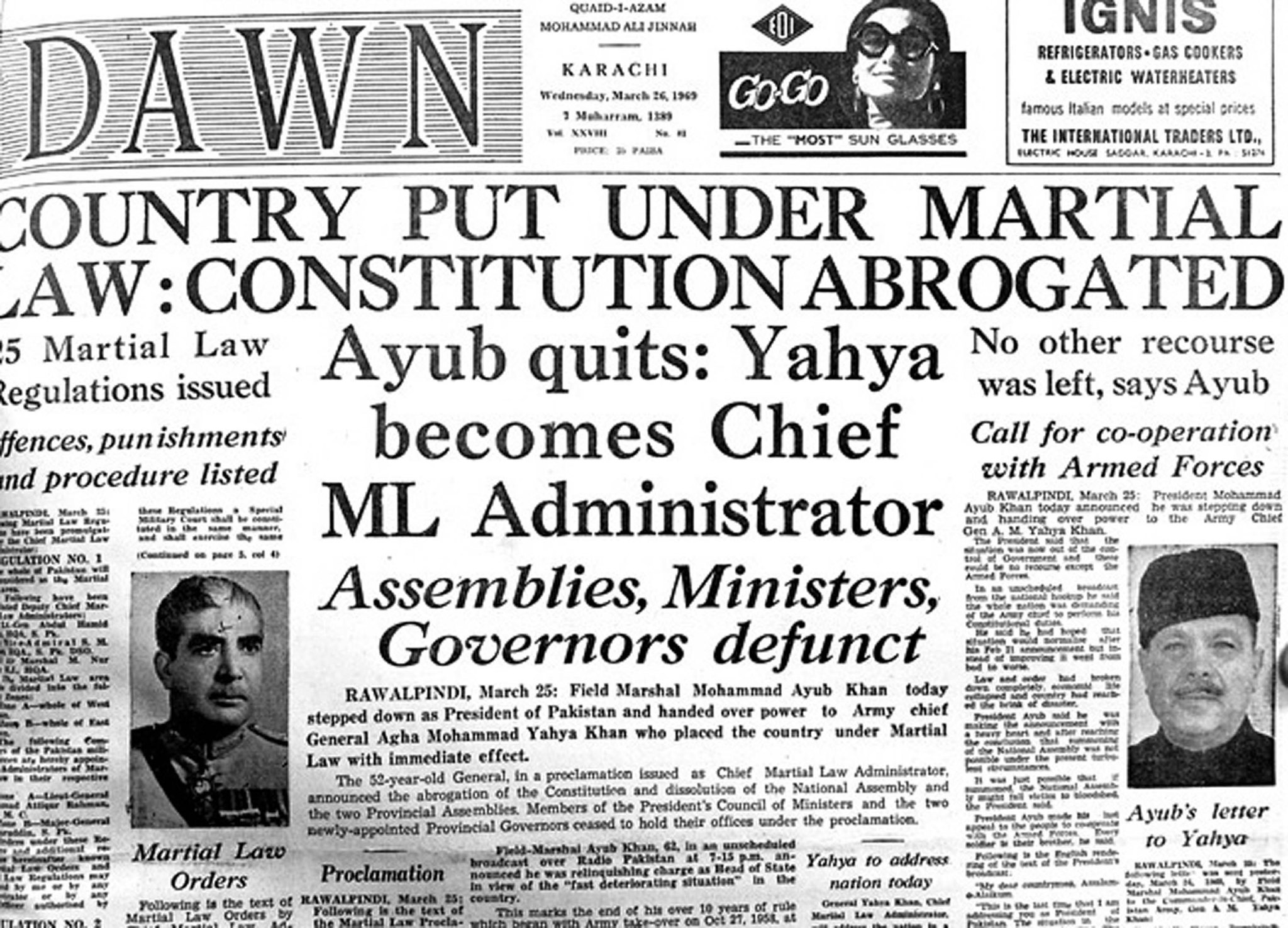 Dawn Newspapers of 26 March 1969